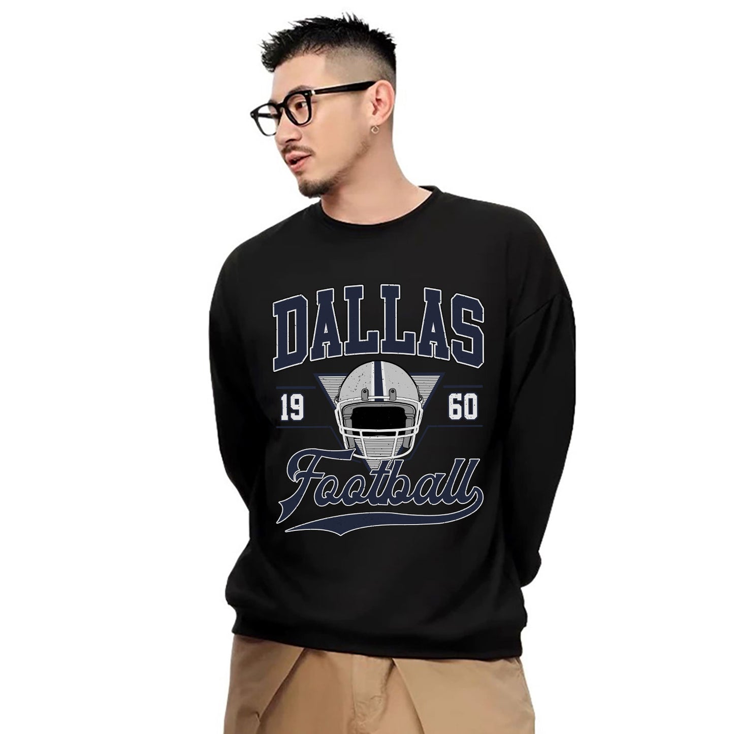 DALLAS 1960 Football Sweatshirt, DALLAS 1960 FOOTBALL Shirt Retro Style 90s Vintage Unisex Crewneck, Graphic Tee Gift For Football Fan Sport