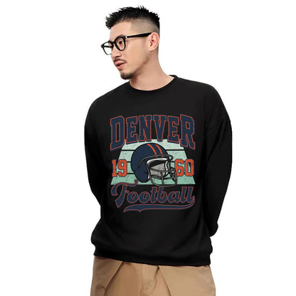 Denver Football Sweatshirt, Denver FOOTBALL Shirt Retro Style 90s Vintage Unisex Crewneck, Graphic Tee Gift For Football Fan Sport