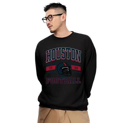 Houston FOOTBALL Sweatshirt, Houston FOOTBALL Shirt Retro Style 90s Vintage Unisex Crewneck, Graphic Tee Gift For Football Fan Sport