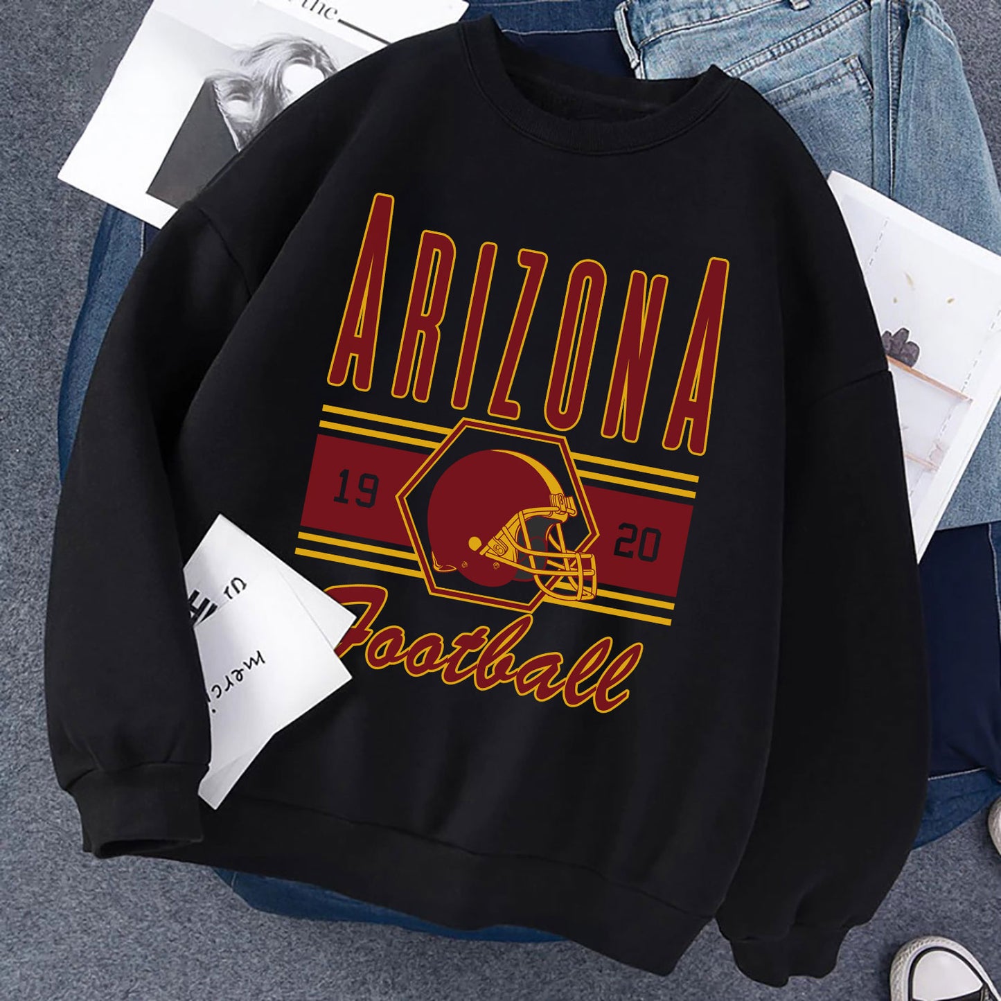 Arizona Football Sweatshirt, Arizona Shirt Retro Style 90s Vintage Unisex Crewneck, Graphic Tee Gift For Football Fan Sport