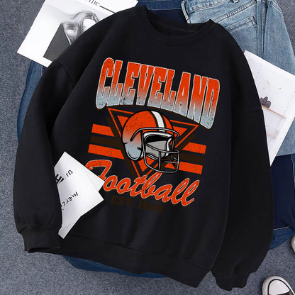 CLEVELEND FOOTBALL EST 1946 Football Sweatshirt, CLEVELEND FOOTBALL EST 1946 Shirt Retro Style 90s Vintage Unisex Crewneck, Graphic Tee Gift For Football Fan Sport