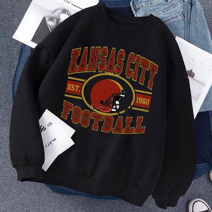 Kansas City Football Sweatshirt, Kansas City Football Shirt Retro Style 90s Vintage Unisex Crewneck, Graphic Tee Gift For Football Fan Sport