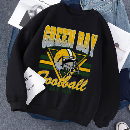 GREEN BAY FOOTBALL EST 1919 Sweatshirt, GREEN BAY FOOTBALL EST 1919 Shirt Retro Style 90s Vintage Unisex Crewneck, Graphic Tee Gift For Football Fan Sport