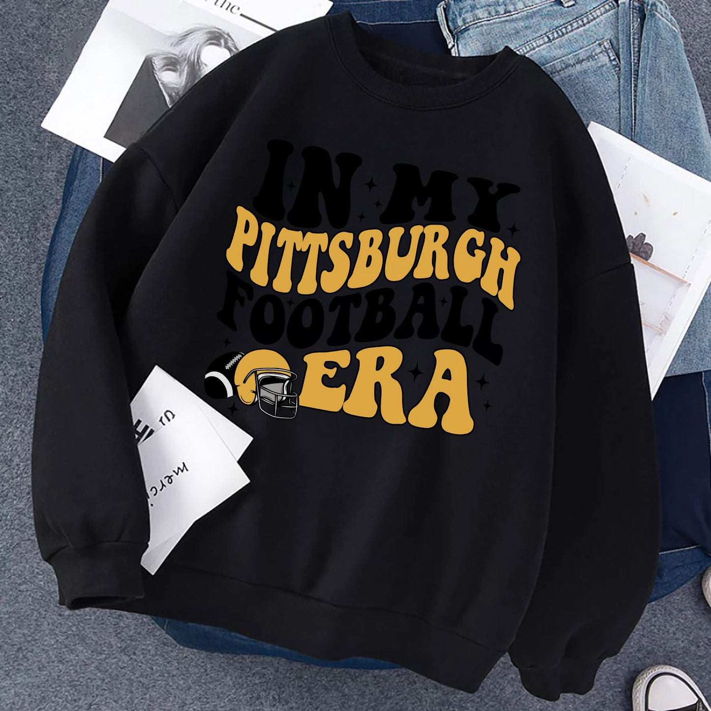 Pittsburgh A FOOTBALL Sweatshirt, Pittsburgh A FOOTBALL Shirt Retro Style 90s Vintage Unisex Crewneck, Graphic Tee Gift For Football Fan Sport