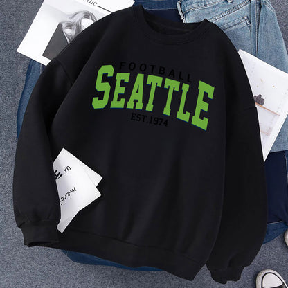 Seattle Seahawks Football Sweatshirt, Seattle Seahawks Football Shirt Retro Style 90s Vintage Unisex Crewneck, Graphic Tee Gift For Football Fan Sport