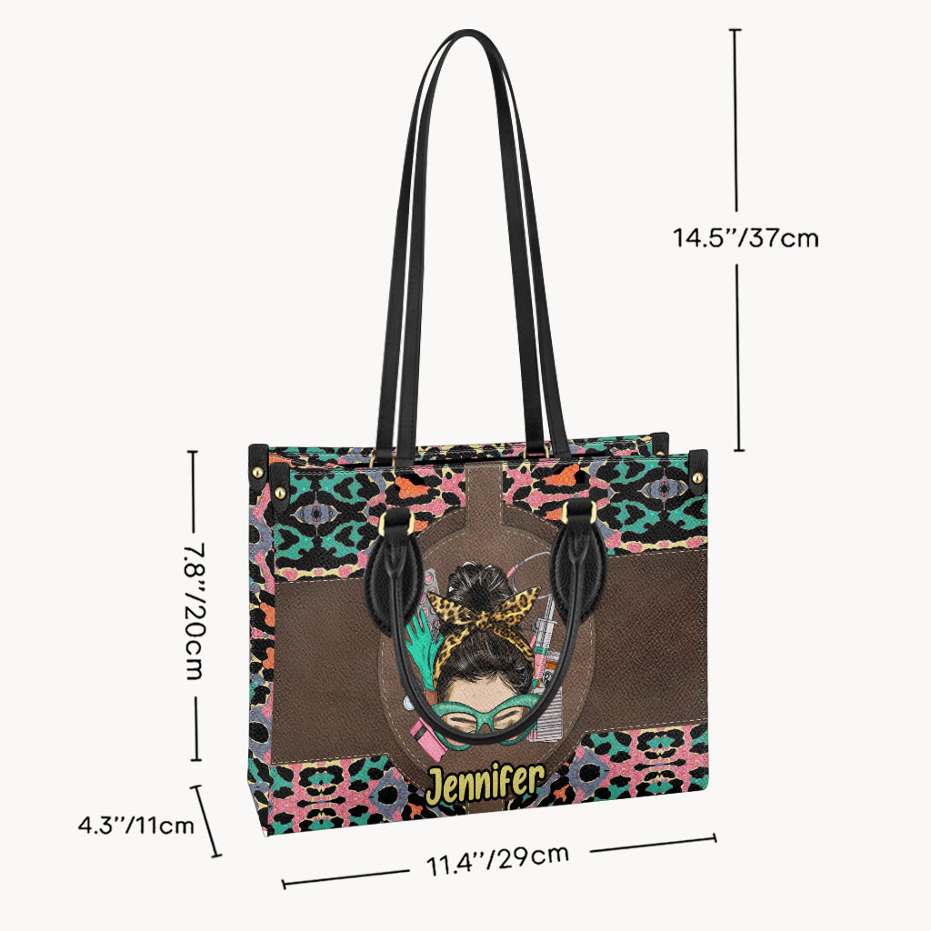 Nurse Life - Personalized Nurse Leather Handbag