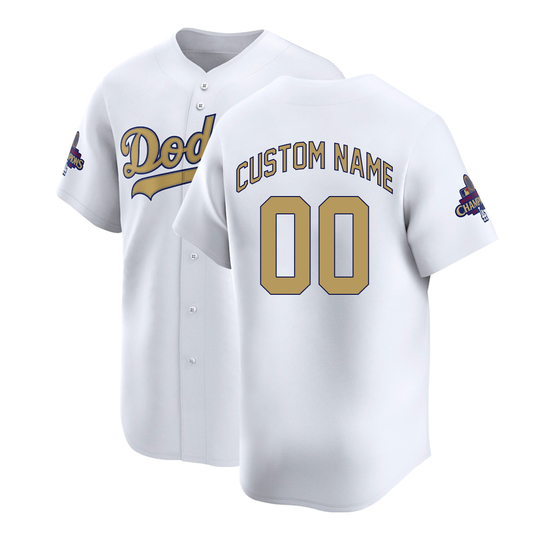 Personalized Baseball Jersey | White/Gold Script | Unisex Game Day Top