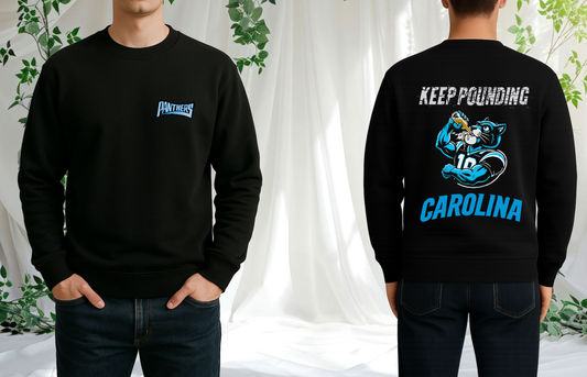 Carolina Panthers Black Sweatshirt – Keep Pounding Fan Gear Unisex