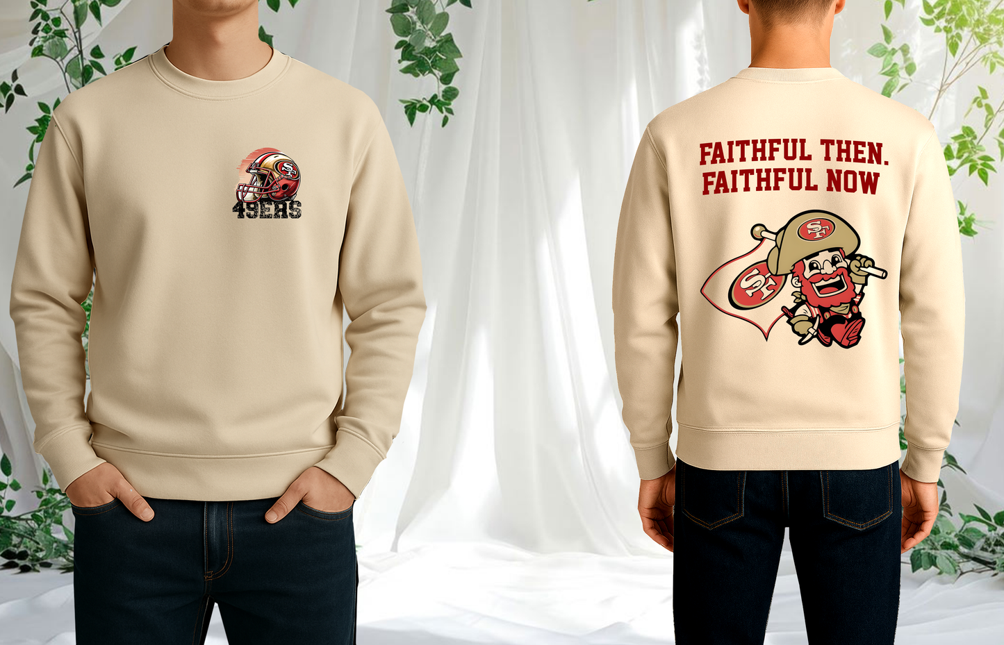 Faithful Retro Crewneck Sweatshirt – Vintage Gold Helmet Sports Fan Pullover