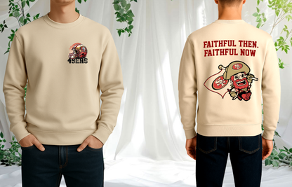Faithful Retro Crewneck Sweatshirt – Vintage Gold Helmet Sports Fan Pullover