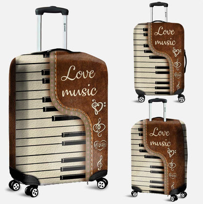 Music Is My Life - Personalized Piano Leather Handbag & Luggage Cover