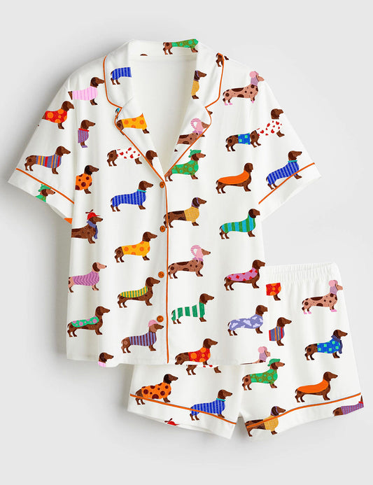 Women's Dachshund Cute Dog Pajama Set