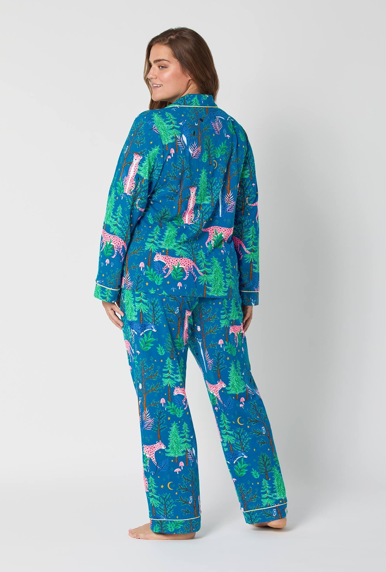 Midnight Forest Long Sleeve Classic Stretch Jersey Pj Set