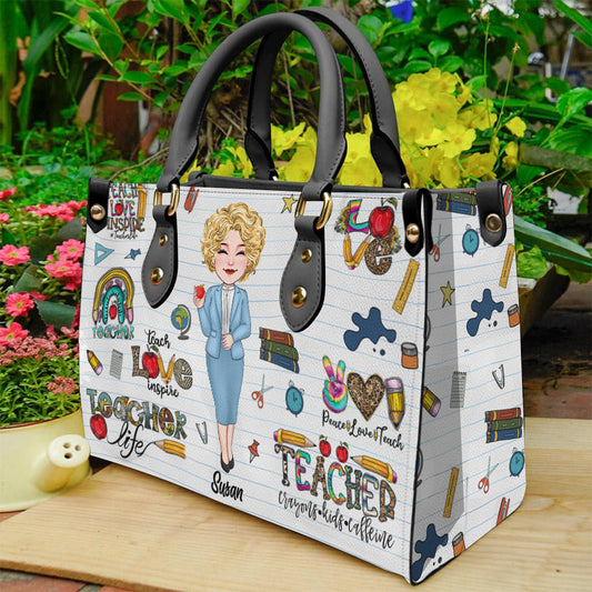 Teacher Life - Personalized Teacher Leather Handbag