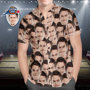 Custom Printed Hawaiian Shirt for Fans Personalized Face and Text Hawaiian Shirt Gift for fans - Muti-face Design