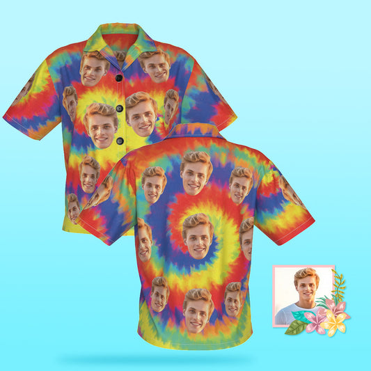 Custom Tie Dye Style Breathable Face Socks Personalized Soft Socks Gifts