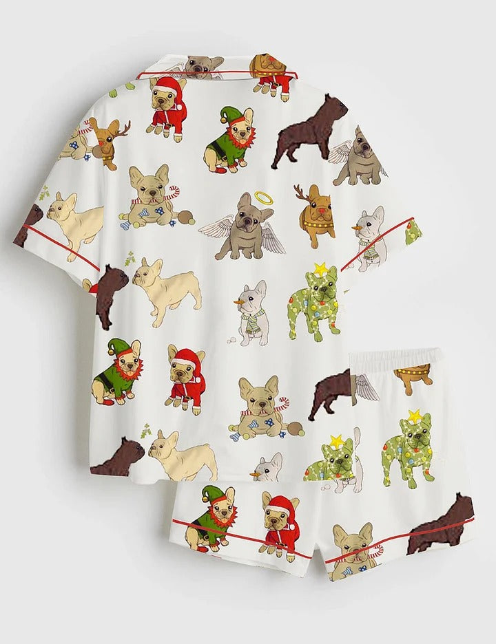 Women's Christmas French Bulldog Pajama Set