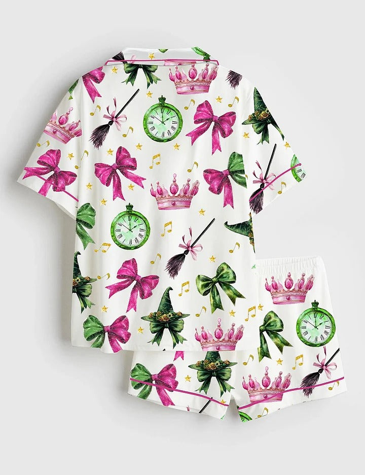 Women's Coquette Wicked Short Sleeve Satin Pajama Set