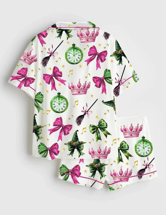 Women's Coquette Wicked Short Sleeve Satin Pajama Set