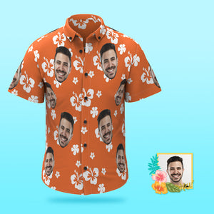 Custom Photo Hawaiian Shirt Beach Vacation Men's Popular All Over Print Hawaiian Beach Shirt Holiday Gift Hibiscus