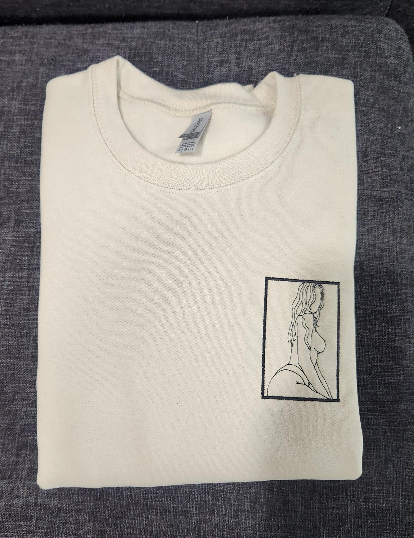 Spicy Hoodie, Custom Embroidered Portrait Sweatshirt, Custom Couple Portrait, Valentine Gift For Boyfriend, Gifts for Him, Anniversary Gift