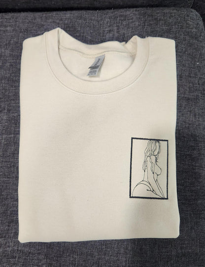 Spicy Hoodie, Custom Embroidered Portrait Sweatshirt, Custom Couple Portrait, Valentine Gift For Boyfriend, Gifts for Him, Anniversary Gift