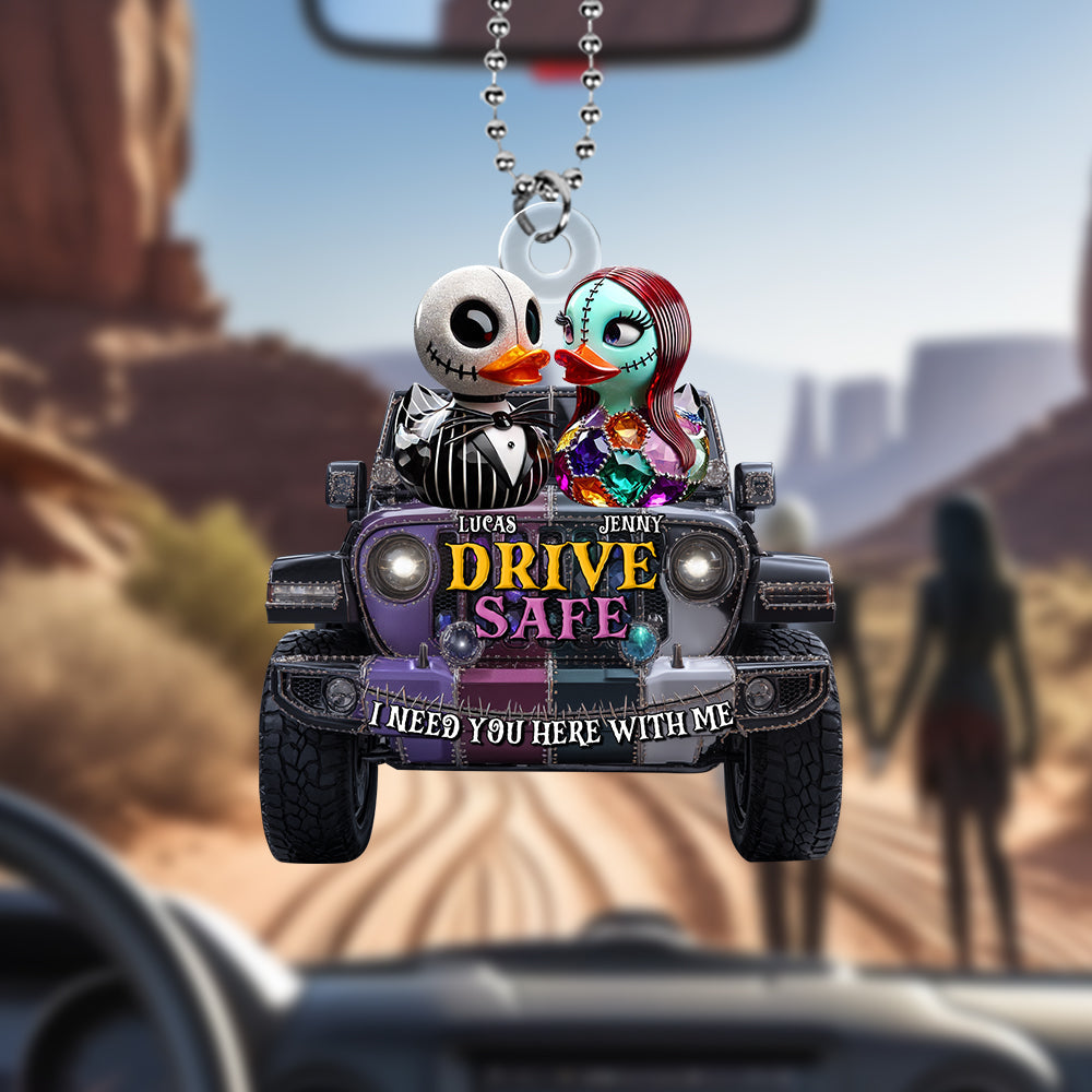 Horror Offroad Couple Car Ornament - Personalized Gifts For Couple