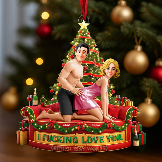 Couple I Love F You Ornament - Personalized Gifts For Couple