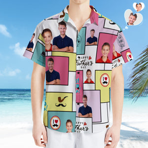 Custom Photo Hawaiian Shirt Personalised Father and Son Hawaiian Shirt Father's Day Gift