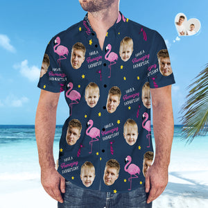 Custom Face Hawaiian Shirt Matching Father's Day Shirt Father's Day Gift - Have a Flamazing Father's Day