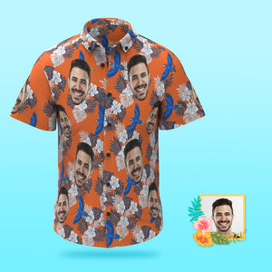 Custom Photo Hawaiian Shirt Beach Vacation Men's Popular All Over Print Hawaiian Beach Shirt Holiday Gift Bird