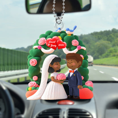 Personalized Gifts For Newlywed Couple Car Ornament