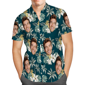 Custom Photo Funky Vintage Hawaiian Shirt Casual Button-Down Short Sleeve Unisex