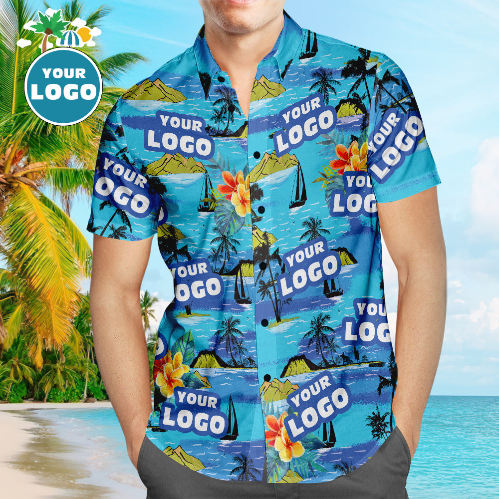 Lógó Saincheaptha Léinte Haváís Sléibhte Pearsanta Aloha Beach Shirt For Men