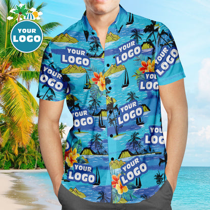 Lógó Saincheaptha Léinte Haváís Sléibhte Pearsanta Aloha Beach Shirt For Men