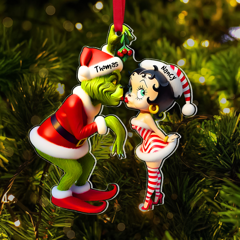 Personalized Gifts For Couple Christmas Ornament Kiss Under The Mistletoe