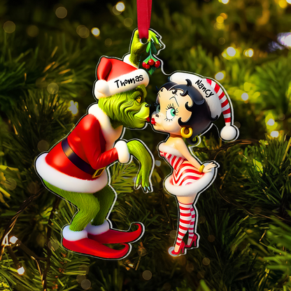 Personalized Gifts For Couple Christmas Ornament Kiss Under The Mistletoe