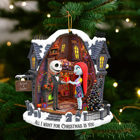 Spooky Couple Christmas Ornament - Personalized Gifts For Couple