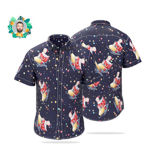 Custom Face Hawaiian Shirt Personalized Santa Claus Funny Christmas Shirts For Men