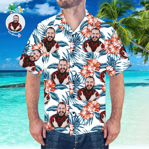 Custom Hawaiian Shirt with Girlfriend Face Personalized Beach Hawaiian Shirt