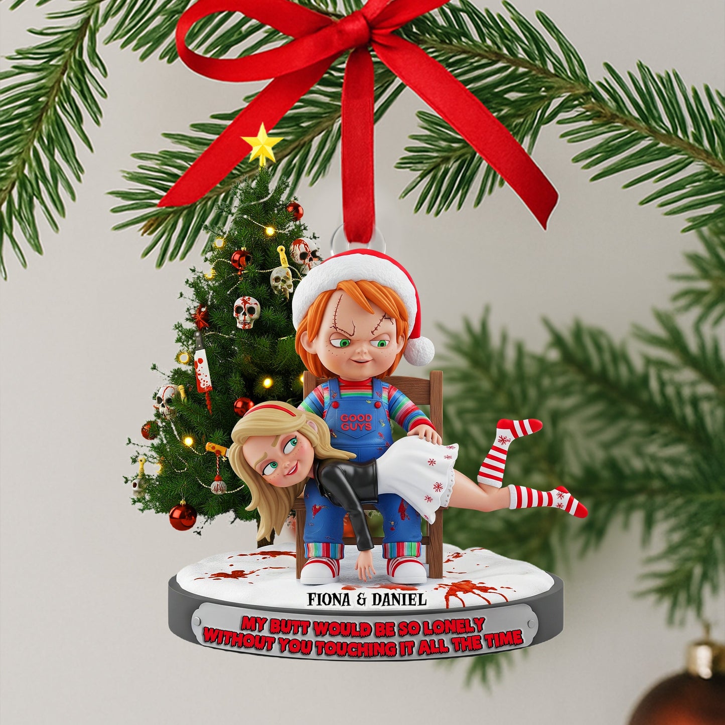 Mischievous Doll Couple Ornament -  Personalized Christmas Gifts For Couple