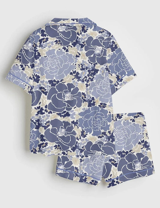 Women’s Floral Beats Bright Short Sleeve Satin Pajama Set