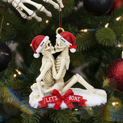 Excited Bone Couple Christmas Ornament, Personalized Gifts For Couple