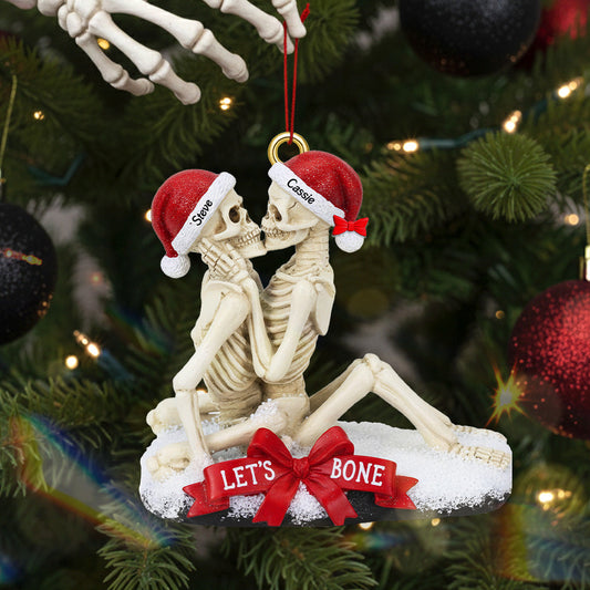 Excited Bone Couple Christmas Ornament, Personalized Gifts For Couple