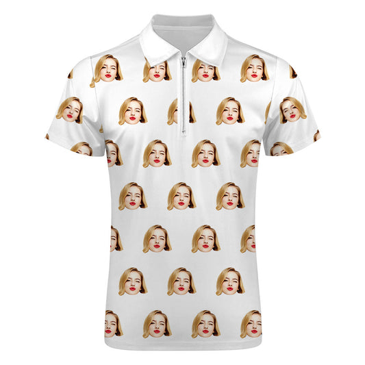 Léine Polo Aghaidh an Chustaim le Léine Polo na bhFear Zipper dó