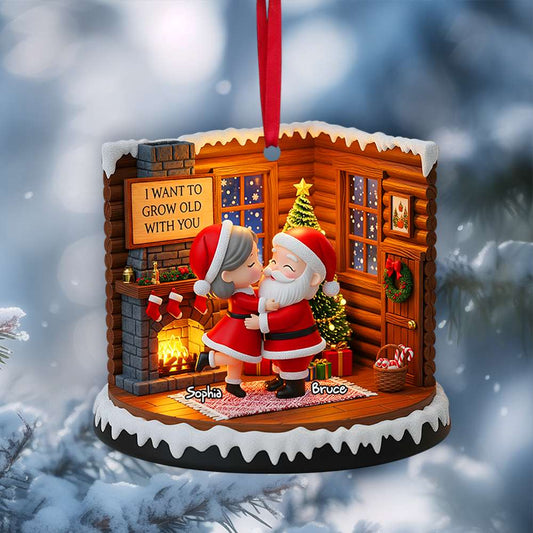 Santa Couple Christmas Ornament - Personalized Gifts For Couple