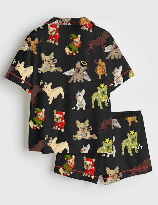 Women's Christmas French Bulldog Pajama Set