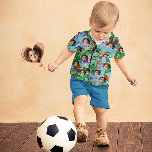 Léine Aghaidh Chustaim Kid Léine Haváís Parrot Colorful