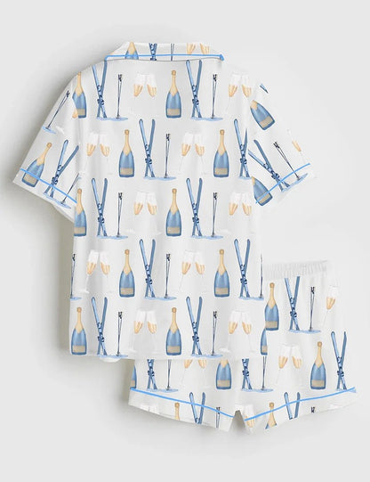 Women's Apre?s Ski Champagne Satin Pajama Set