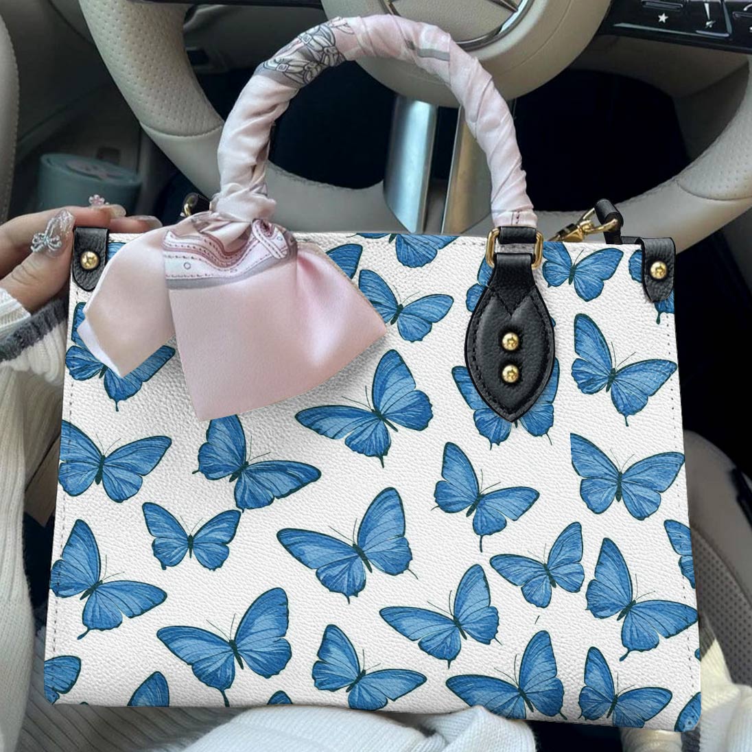 Butterfly Leather Bag Springtime Flutter
